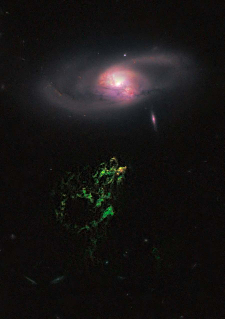 Hanny’s Voorwerp and the neighboring galaxy IC 2497
