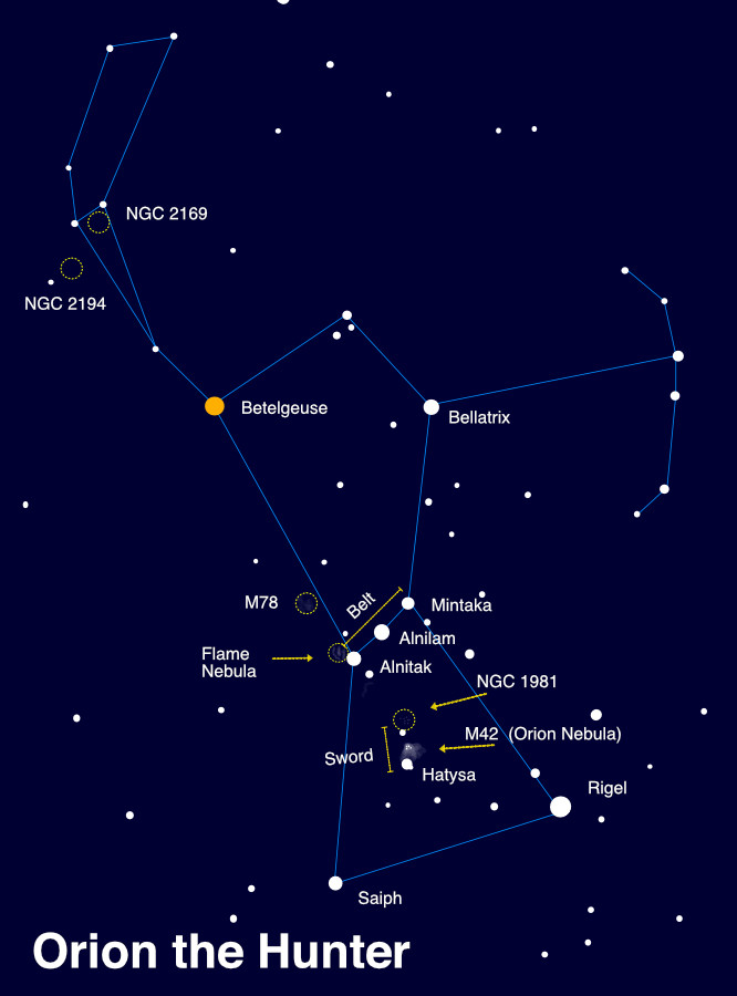orion constellation map