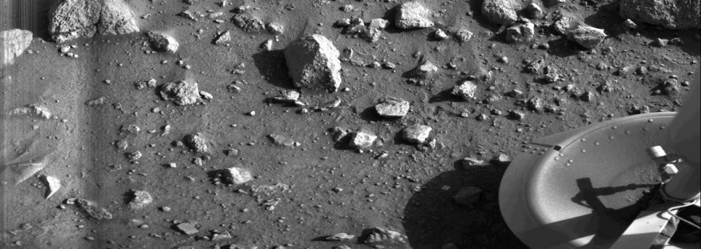 Viking 1's first image from the surface of Mars